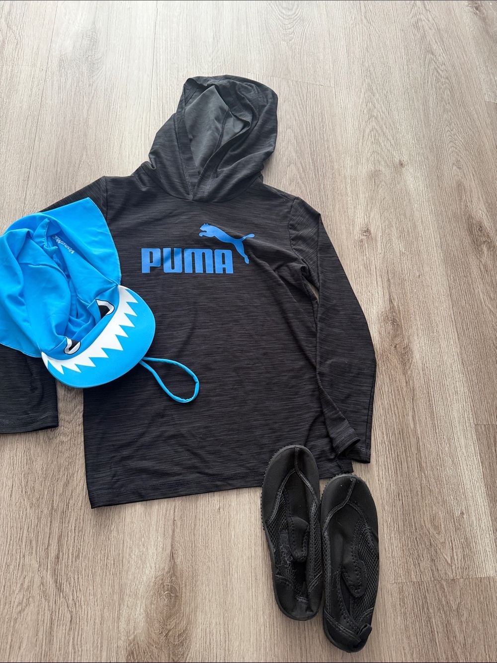 Boys aquatic shoes (copy) size 13-1 Puma Black Hoodie with Bright Blue Logo 7